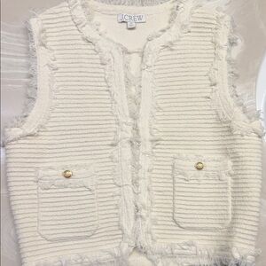 J. Crew Ivory Textured Knit Vest NWOT